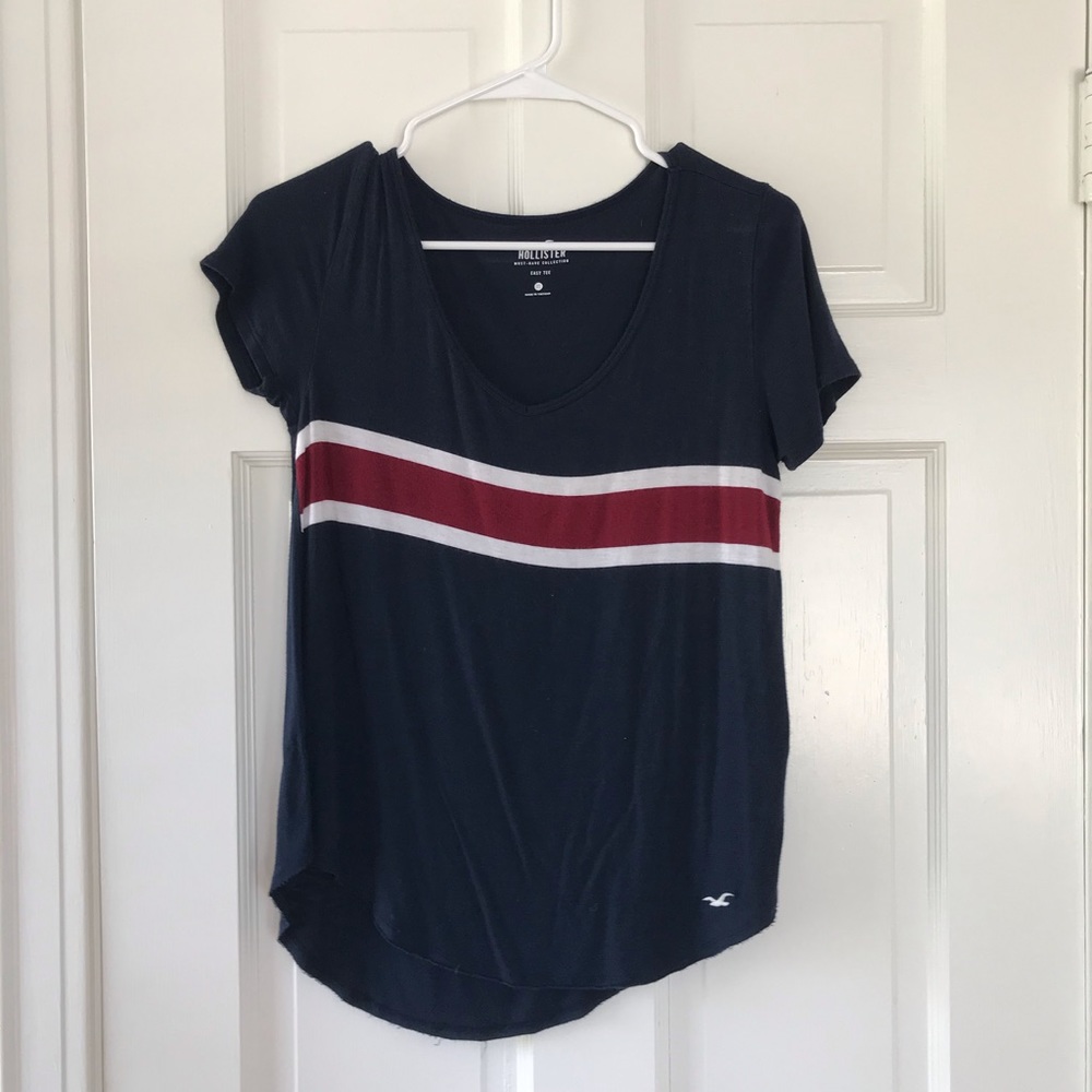 Hollister Navy Blue V-neck Tee